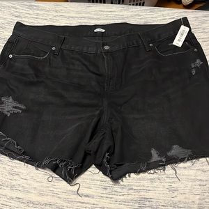 High rise distressed shorts